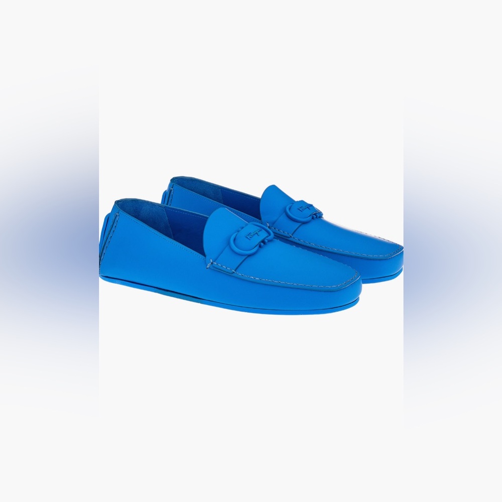 Salvatore Ferragamo Palmpalinuro Men Loafer In Blue And Size 7M/W